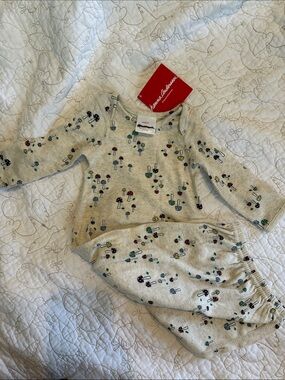 Hanna Andersson Cream Mushroom-Print Pajama Set